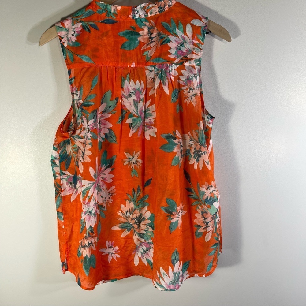 Tommy Bahama Joyful Bloom Cotton & Silk Top Size M - Picture 8 of 14